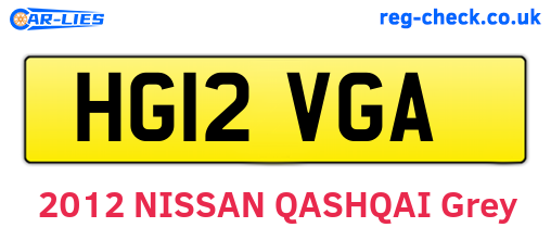 HG12VGA are the vehicle registration plates.
