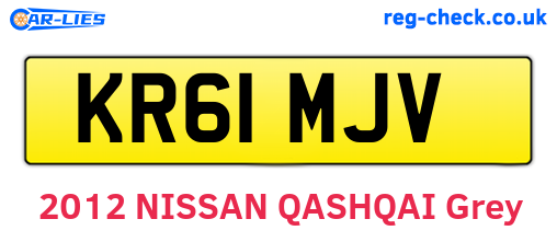 KR61MJV are the vehicle registration plates.