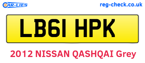 LB61HPK are the vehicle registration plates.