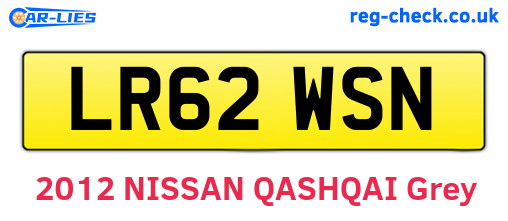 LR62WSN are the vehicle registration plates.