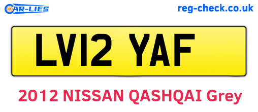 LV12YAF are the vehicle registration plates.