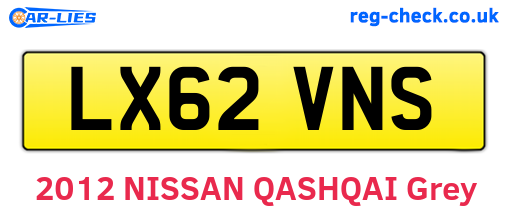 LX62VNS are the vehicle registration plates.