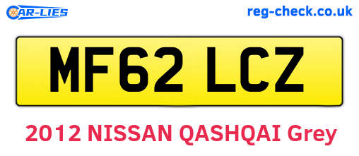 MF62LCZ are the vehicle registration plates.