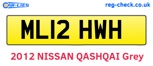 ML12HWH are the vehicle registration plates.