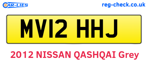 MV12HHJ are the vehicle registration plates.