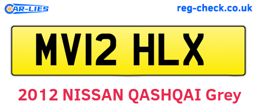 MV12HLX are the vehicle registration plates.