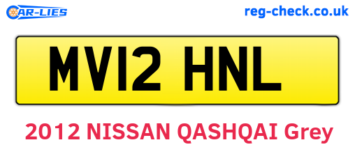MV12HNL are the vehicle registration plates.