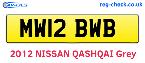 MW12BWB are the vehicle registration plates.