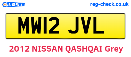 MW12JVL are the vehicle registration plates.