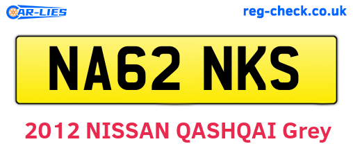 NA62NKS are the vehicle registration plates.