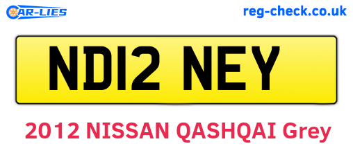 ND12NEY are the vehicle registration plates.