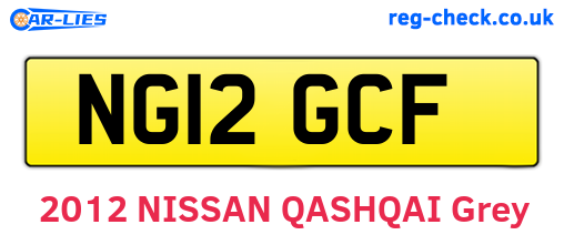 NG12GCF are the vehicle registration plates.