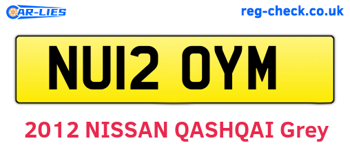 NU12OYM are the vehicle registration plates.