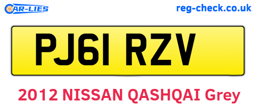 PJ61RZV are the vehicle registration plates.