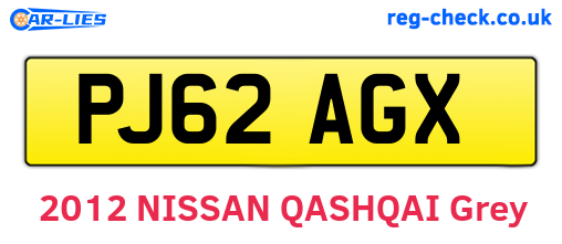 PJ62AGX are the vehicle registration plates.