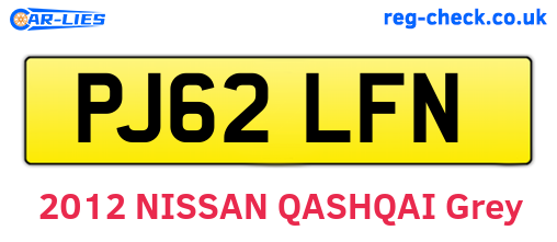 PJ62LFN are the vehicle registration plates.