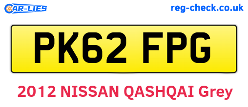 PK62FPG are the vehicle registration plates.