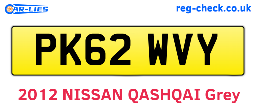 PK62WVY are the vehicle registration plates.