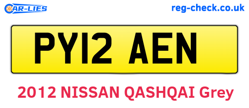 PY12AEN are the vehicle registration plates.