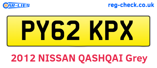 PY62KPX are the vehicle registration plates.
