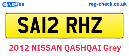 SA12RHZ are the vehicle registration plates.