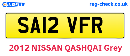 SA12VFR are the vehicle registration plates.