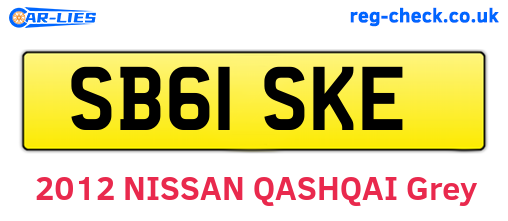 SB61SKE are the vehicle registration plates.