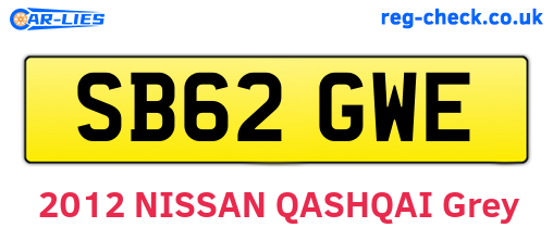 SB62GWE are the vehicle registration plates.