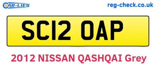 SC12OAP are the vehicle registration plates.