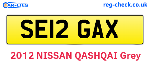 SE12GAX are the vehicle registration plates.