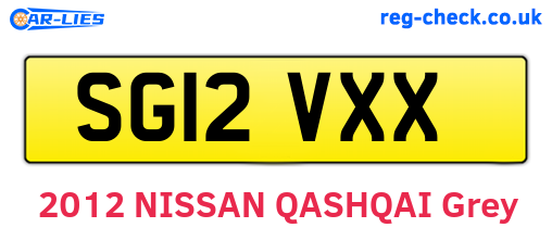 SG12VXX are the vehicle registration plates.