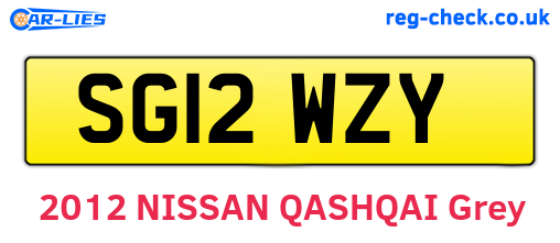 SG12WZY are the vehicle registration plates.