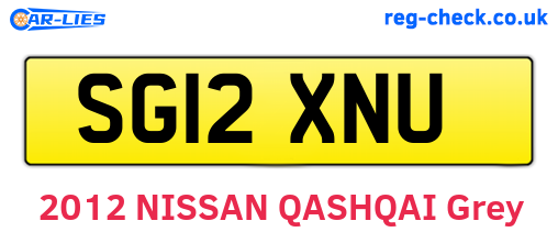 SG12XNU are the vehicle registration plates.