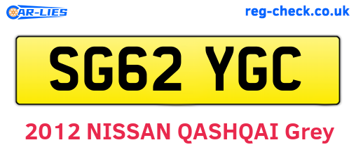 SG62YGC are the vehicle registration plates.