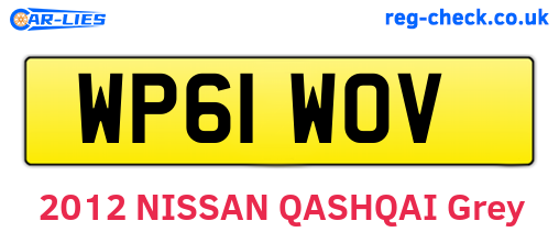 WP61WOV are the vehicle registration plates.