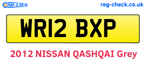 WR12BXP are the vehicle registration plates.
