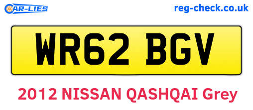 WR62BGV are the vehicle registration plates.