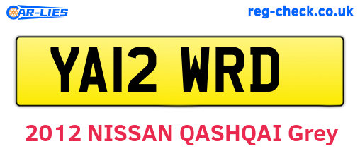 YA12WRD are the vehicle registration plates.