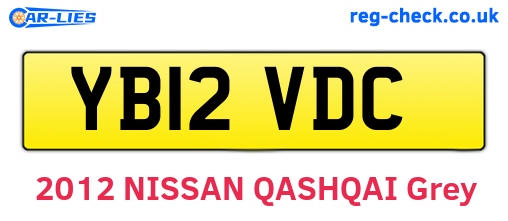 YB12VDC are the vehicle registration plates.