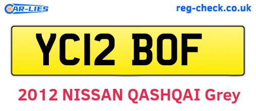 YC12BOF are the vehicle registration plates.
