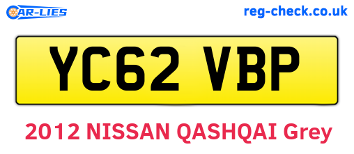 YC62VBP are the vehicle registration plates.
