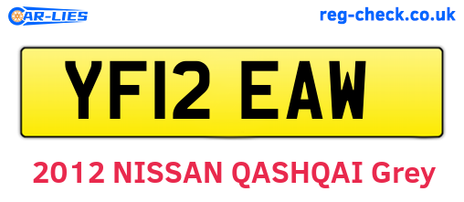 YF12EAW are the vehicle registration plates.