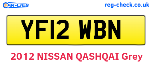 YF12WBN are the vehicle registration plates.