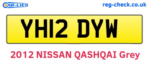 YH12DYW are the vehicle registration plates.