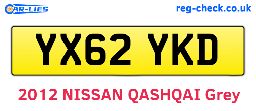 YX62YKD are the vehicle registration plates.