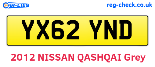 YX62YND are the vehicle registration plates.