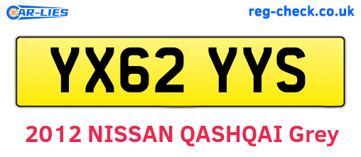 YX62YYS are the vehicle registration plates.
