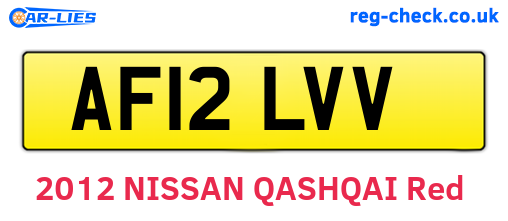 AF12LVV are the vehicle registration plates.