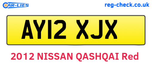 AY12XJX are the vehicle registration plates.