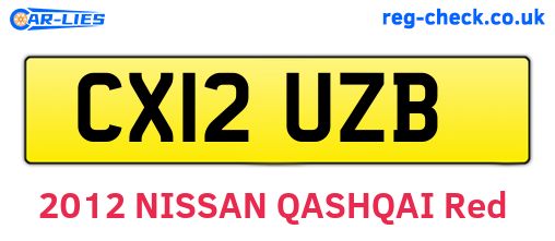 CX12UZB are the vehicle registration plates.